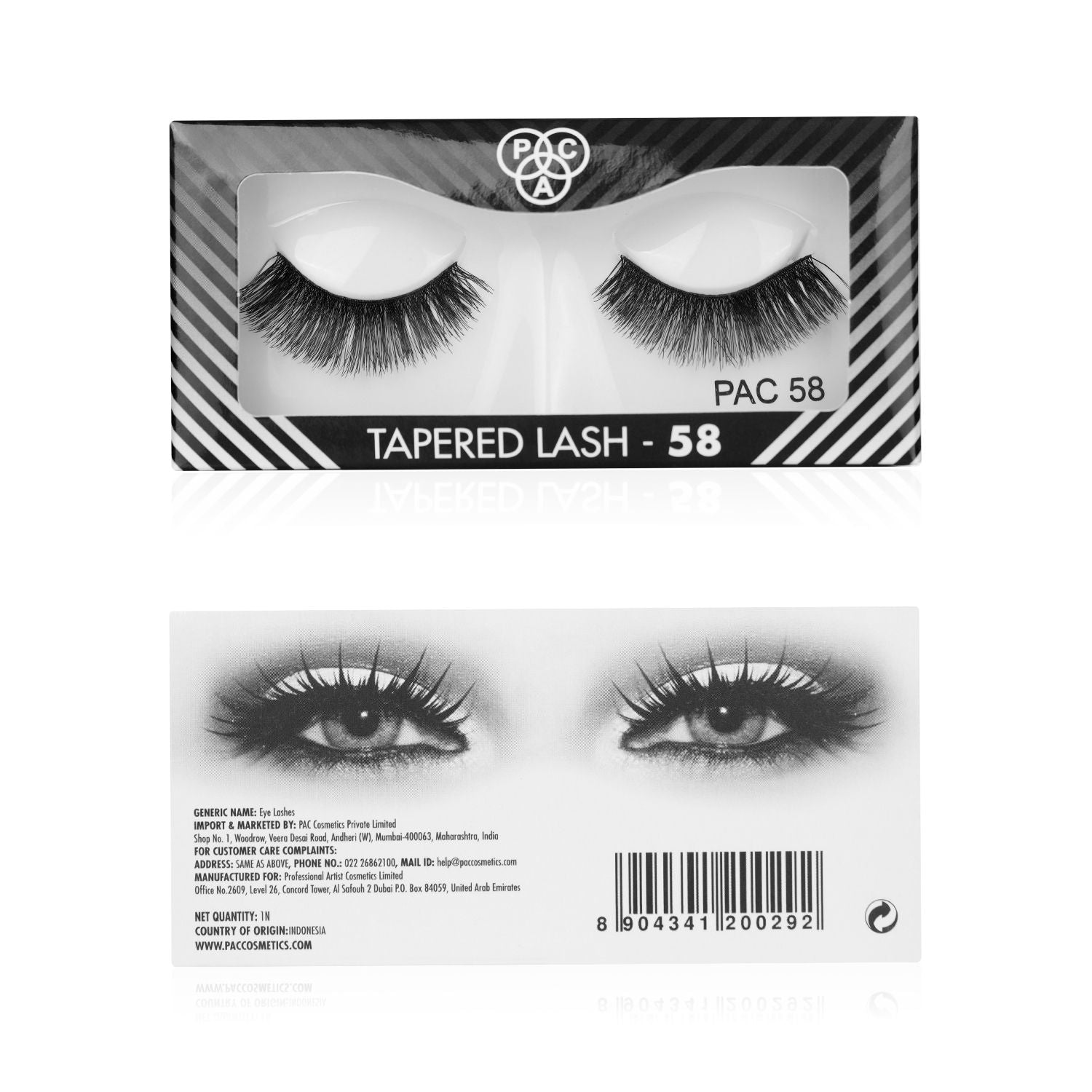 Tapered Lash 58 - Handmade Natural Looking, Reusable up to 12x, Seamlessly Blends with Lashes
