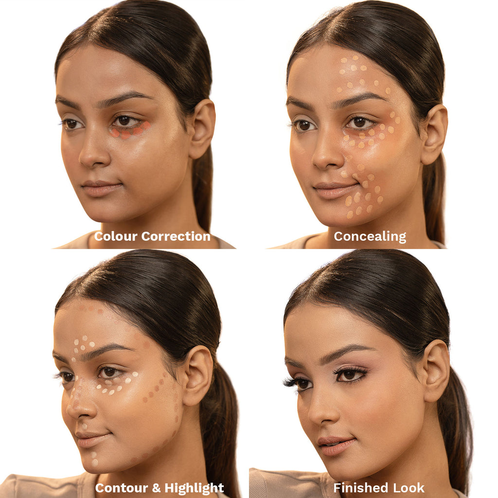 Super Coverage Cream Concealer Palette X12 - Creamy Blendable Formula, Longlasting Full Coverage