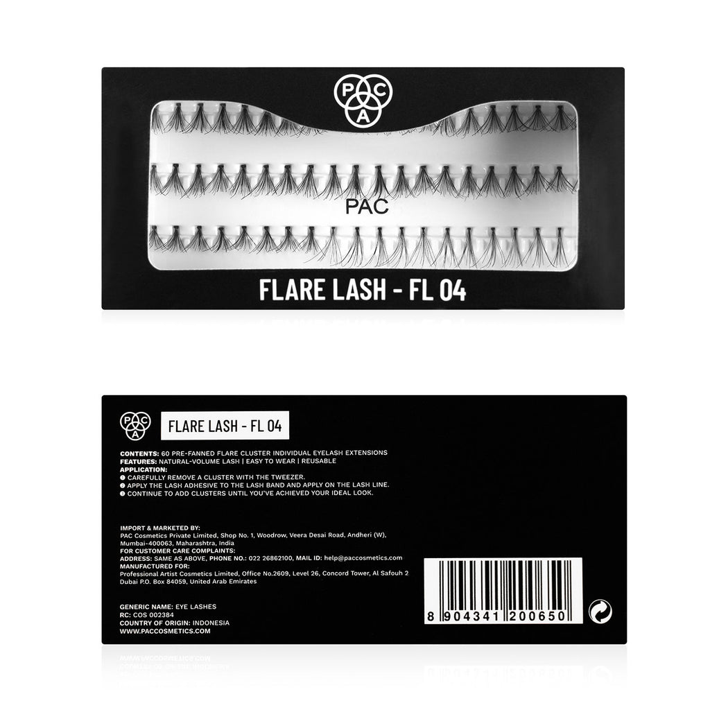 Flare Lash FL4 - Natural Cluster Lashes with Short, Long & Thick Strands for Versatile Looks