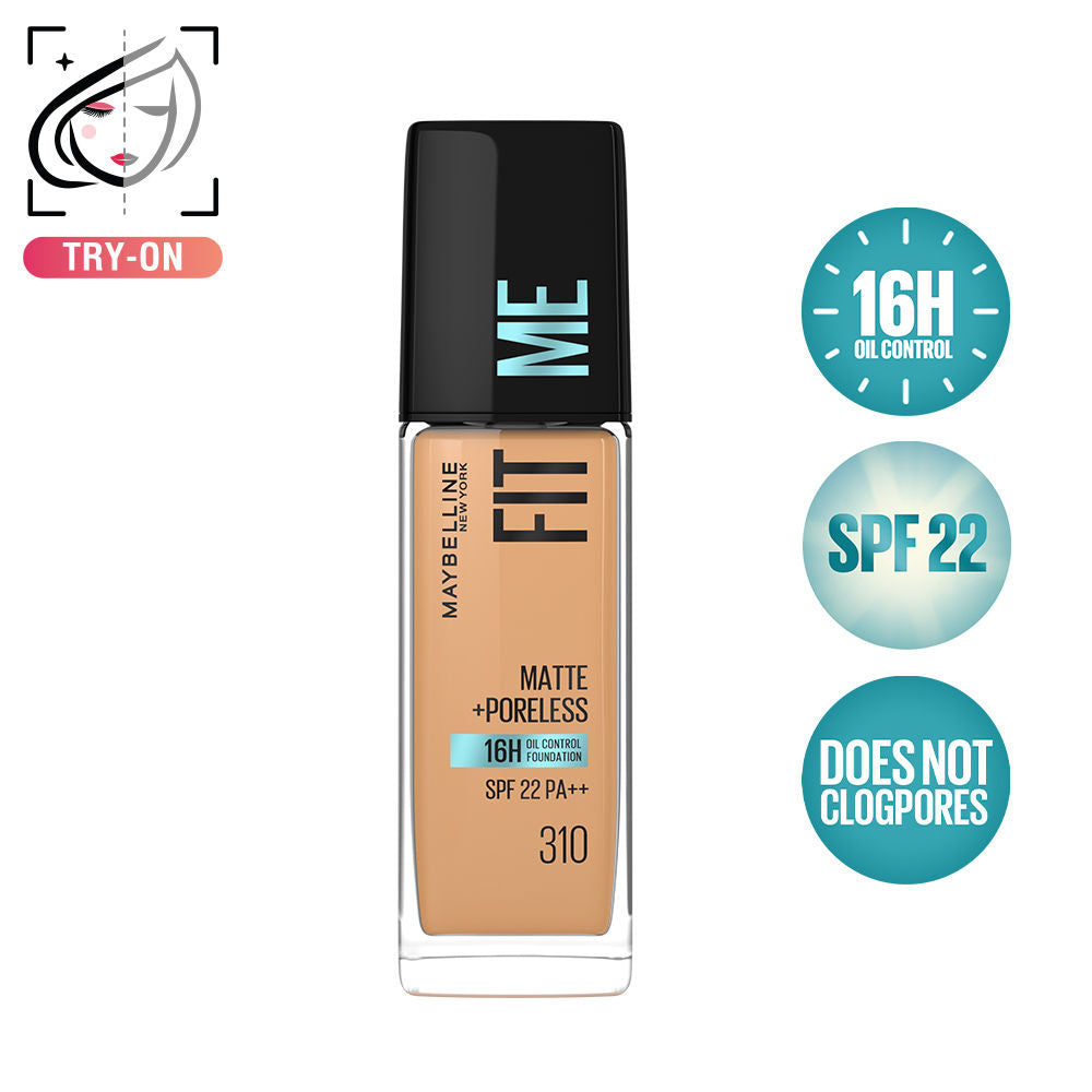 Fit Me Matte+Poreless 16H Oil Control Foundation with SPF 22 - 115 Ivory - 310 Sun Beige