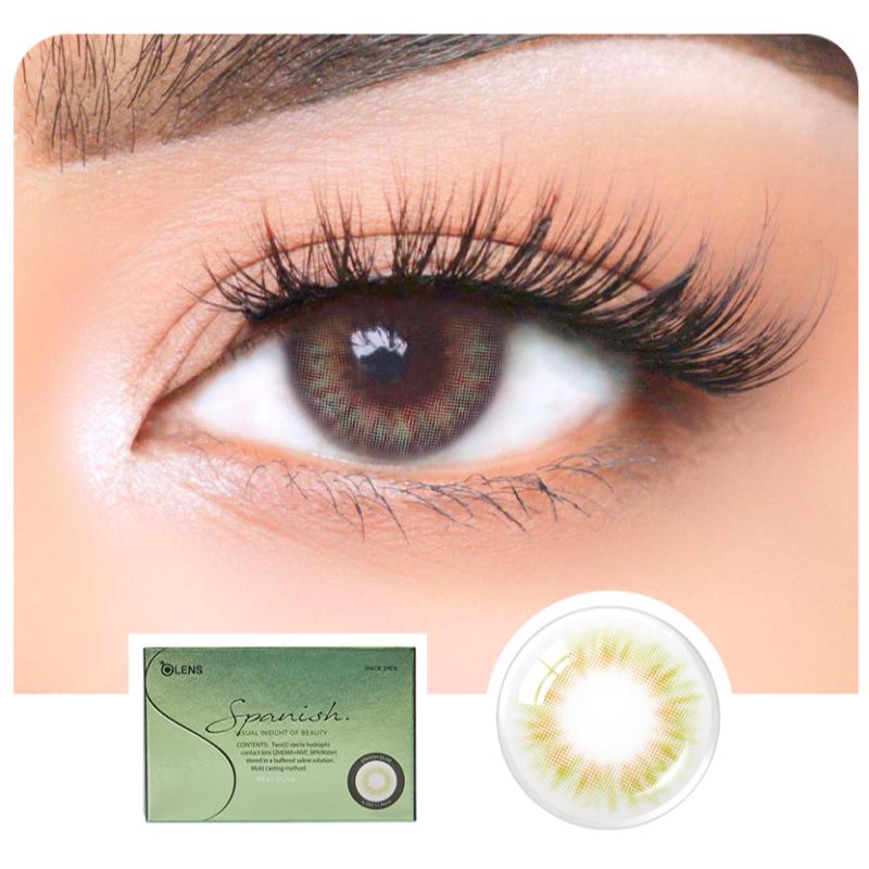 Spanish Real Monthly Coloured Contact Lenses - Olive (0.00)