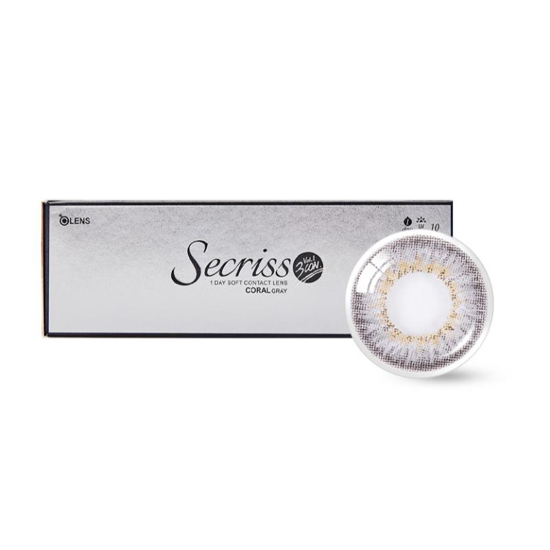 Secriss 1Day Coloured Contact Lenses - Coral Grey - 0.00 (5 Pairs)
