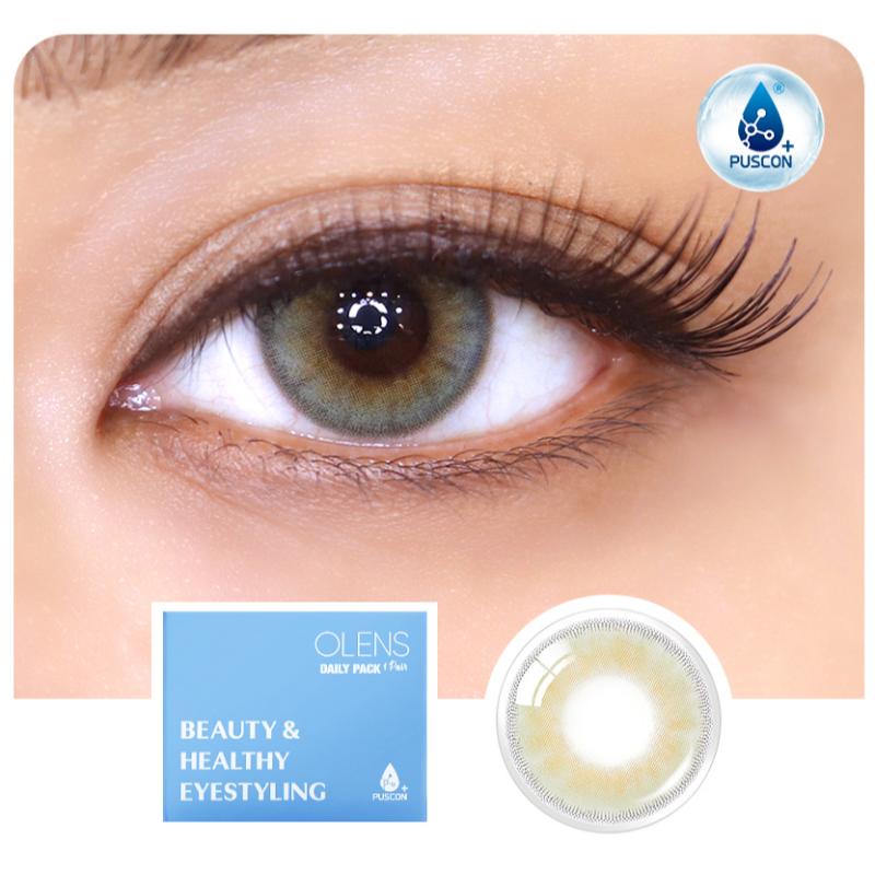 Daily Pair Color Contact Lens Pack 1 - Russian Smoky Olive (0.00 Plano)