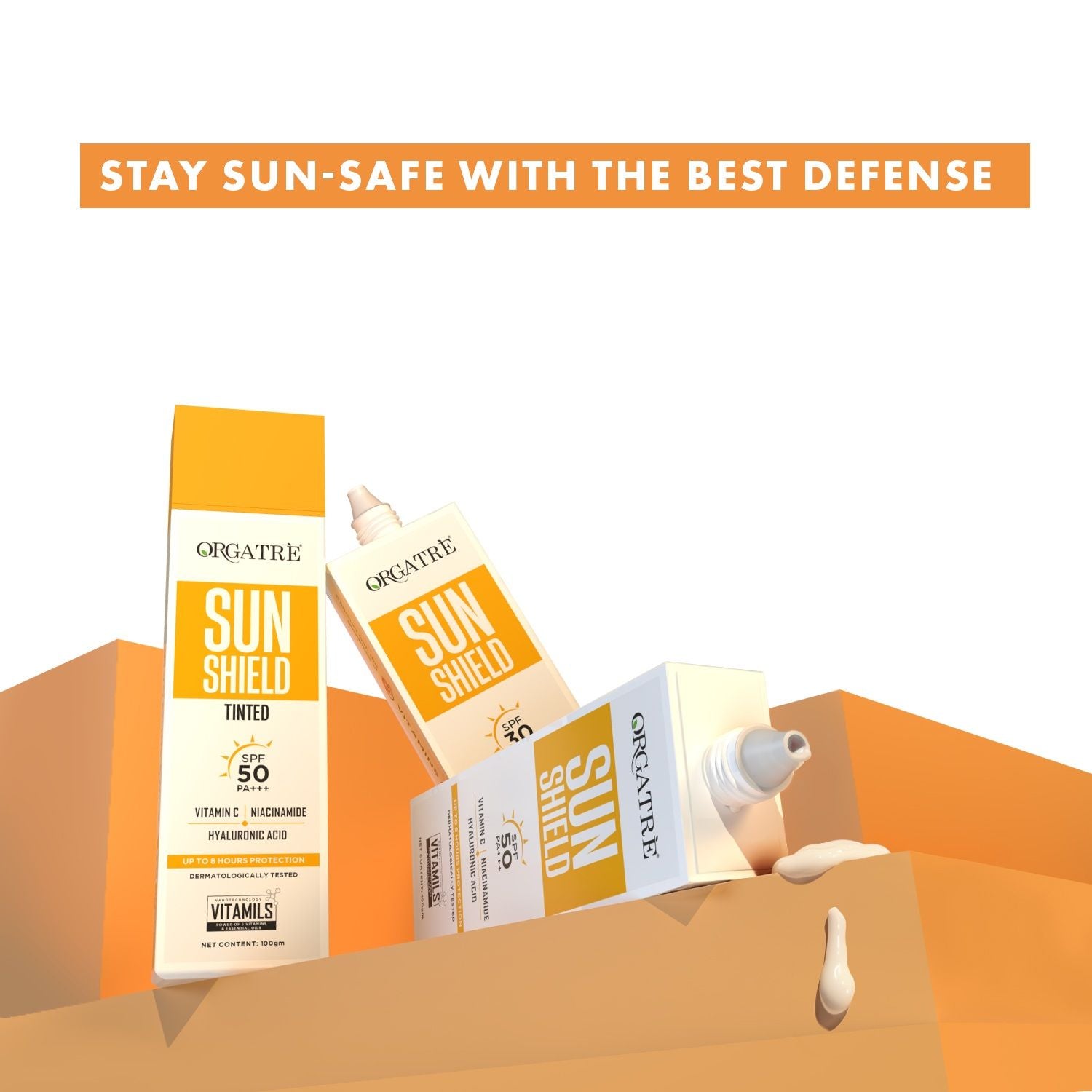Tinted Sunscreen SPF 50 PA+++ With Vit C, Niacinamide & Hyaluronic Acid, UVA/UVB Protection