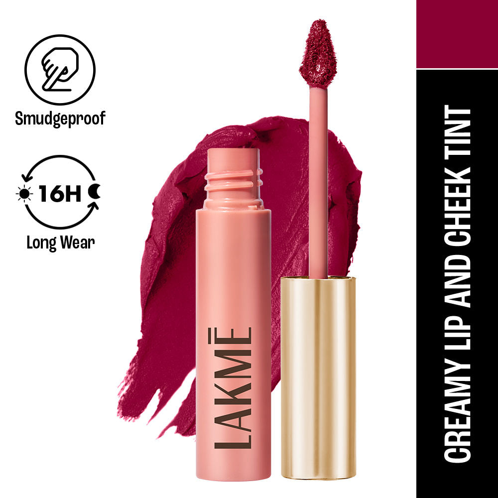 Double Duty Lip & Cheek Mousse Matte Lipstick & Soft Blush - Rosy Plum