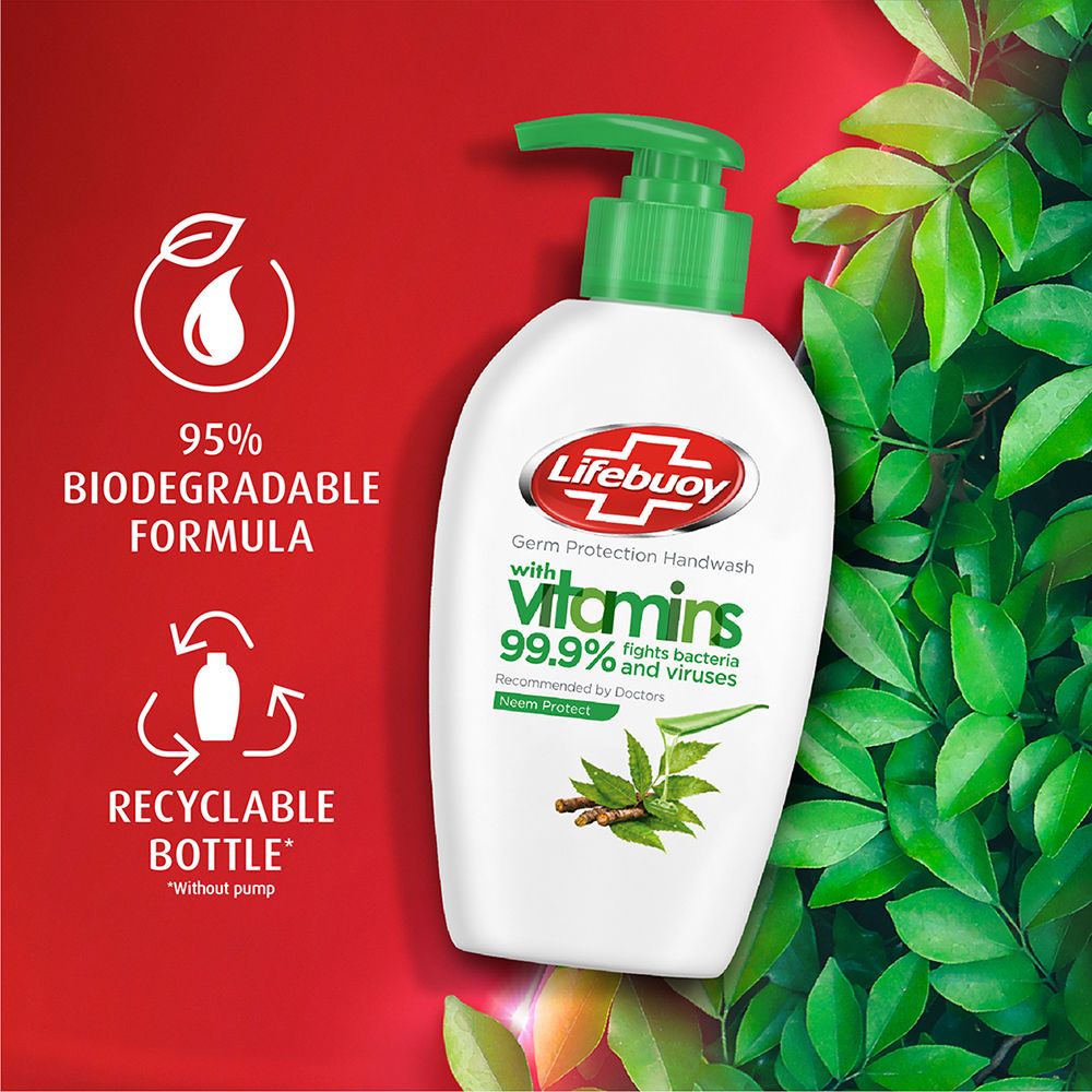 Germ Protection Handwash With Vitamins 99.9% Fights Bacteria - Neem Protect