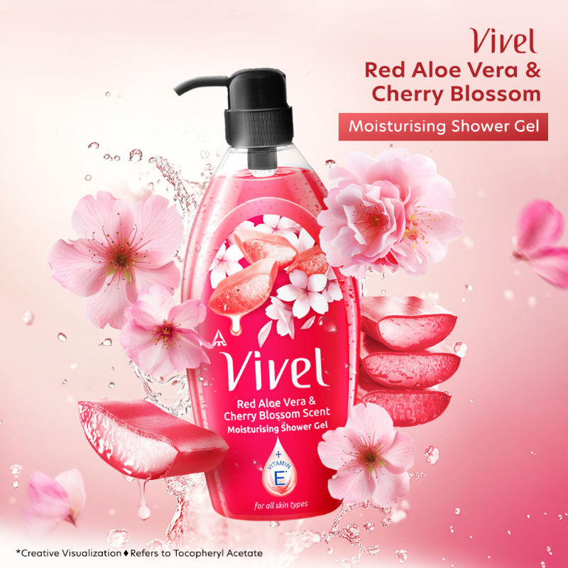 Red Aloe Vera & Cherry Blossom Scent Moisturizing Shower Gel