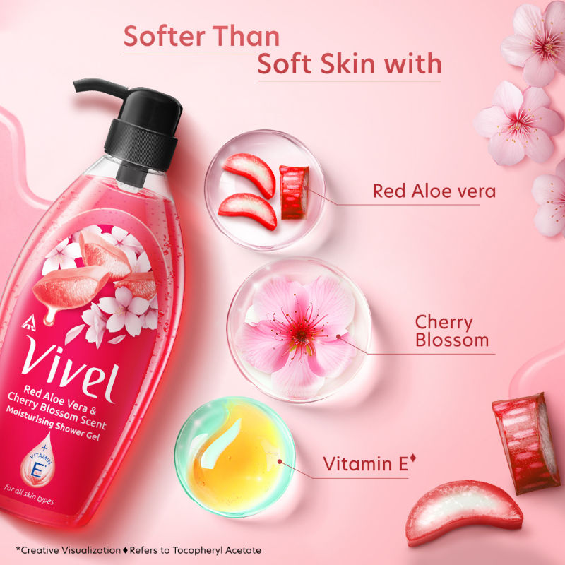 Red Aloe Vera & Cherry Blossom Scent Moisturizing Shower Gel