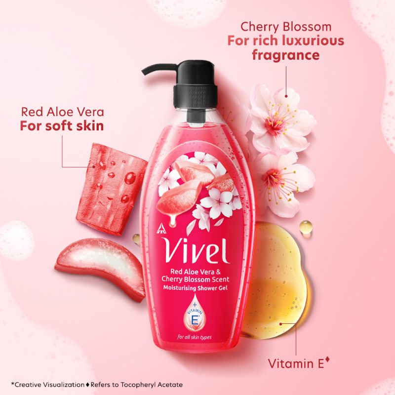 Red Aloe Vera & Cherry Blossom Scent Moisturizing Shower Gel
