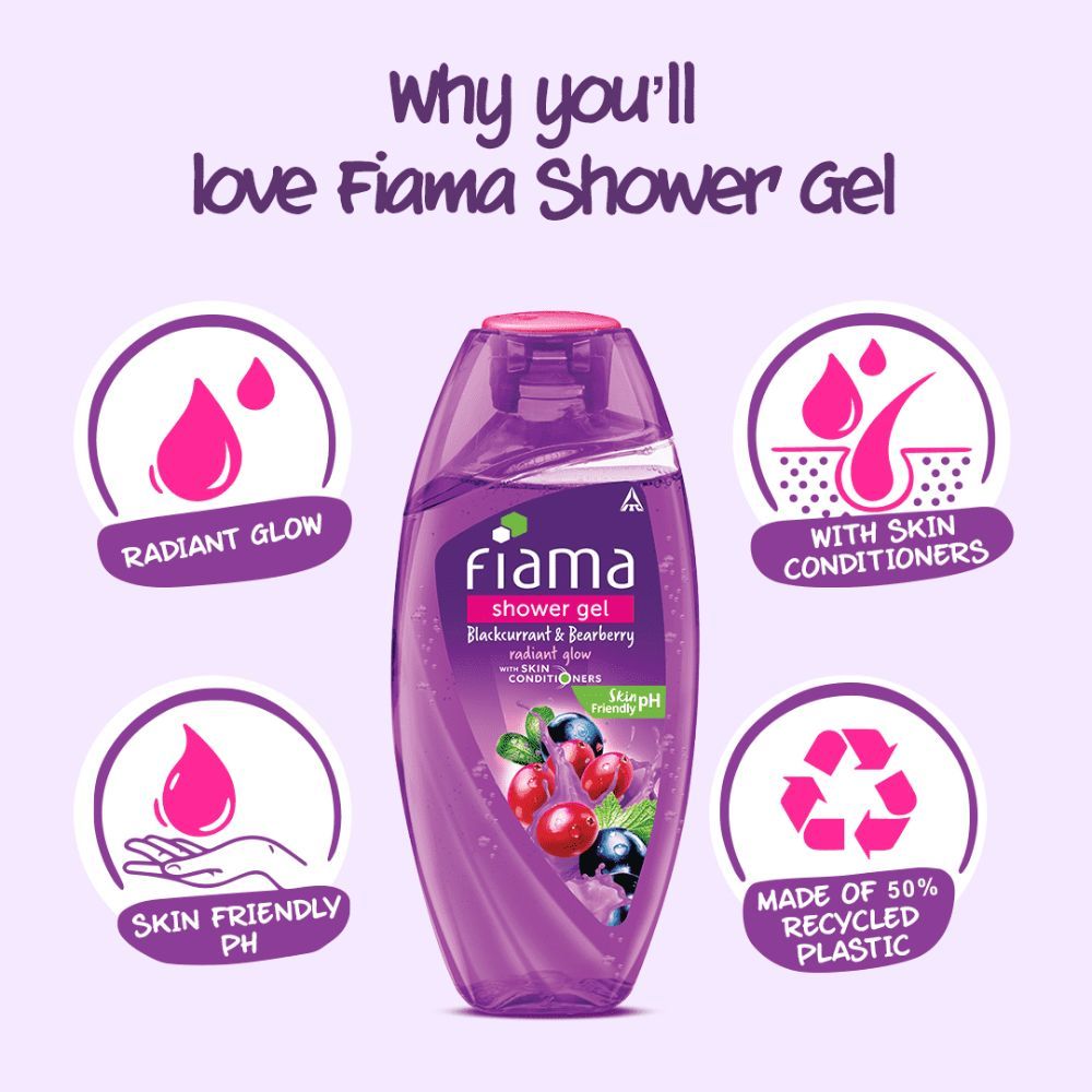 Shower Gel Blackcurrant & Bearberry Body Wash, Radiant Glowing & Hydrating Skin