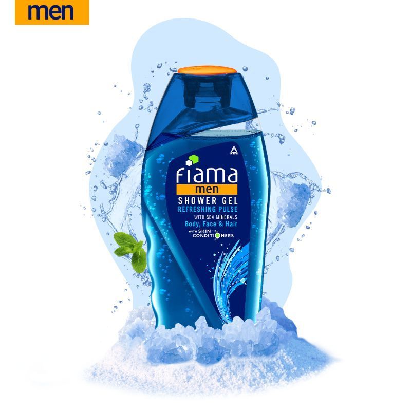 Men Shower Gel Refreshing Pulse, Body Wash for Fresh Looking Skin with Sea Minerals