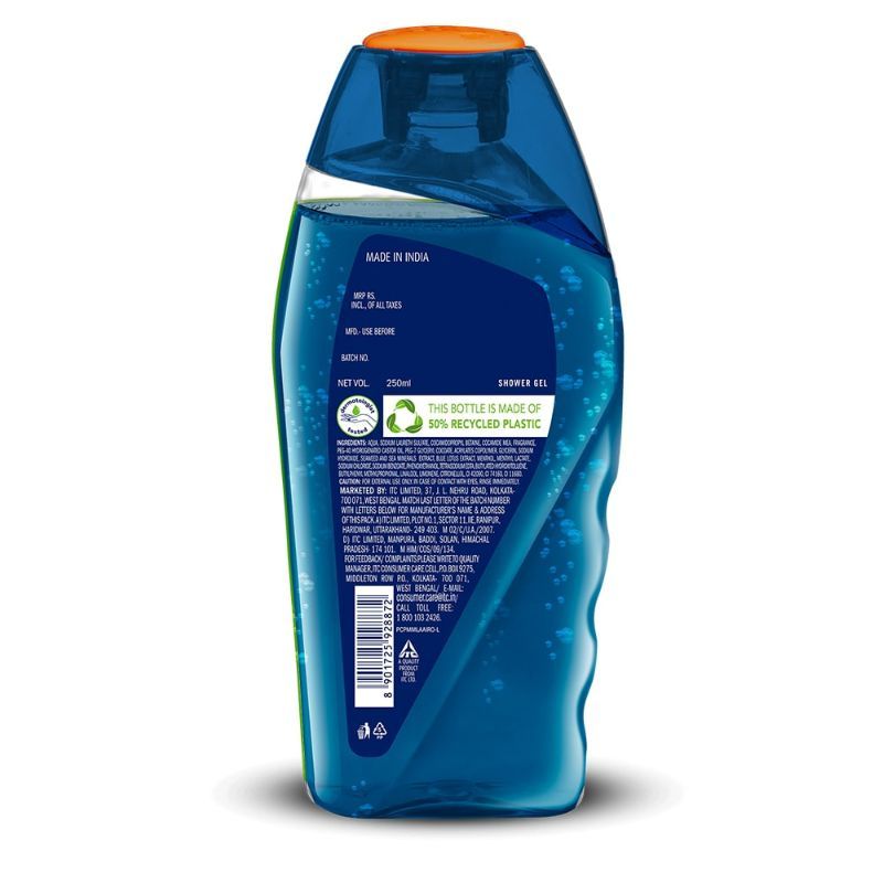 Men Shower Gel Refreshing Pulse, Body Wash for Fresh Looking Skin with Sea Minerals