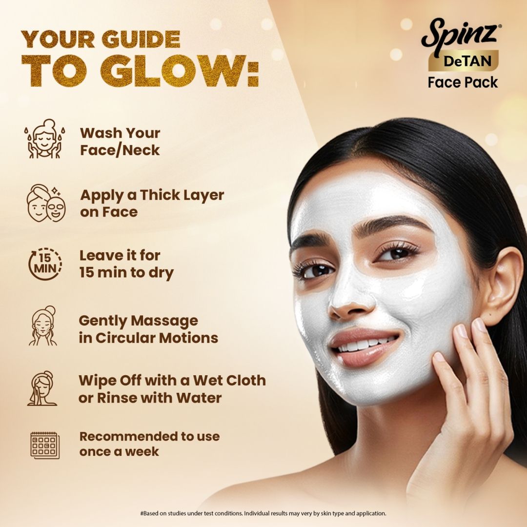 DeTan Face Pack Tan Removal Cream with Kojic, Besan & Honey - 12g x 6