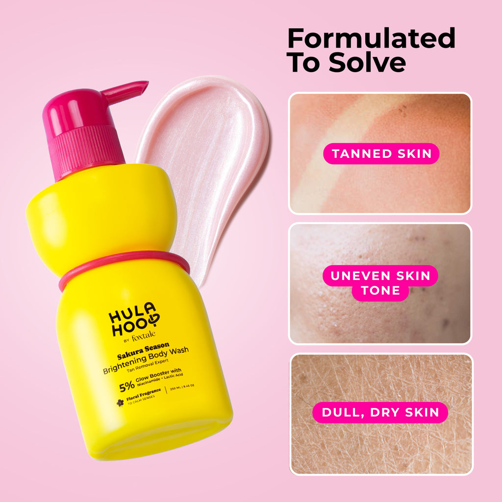 Hula Hoop Brightening Body Wash by Foxtale , Exfoliates & Reduces Tan