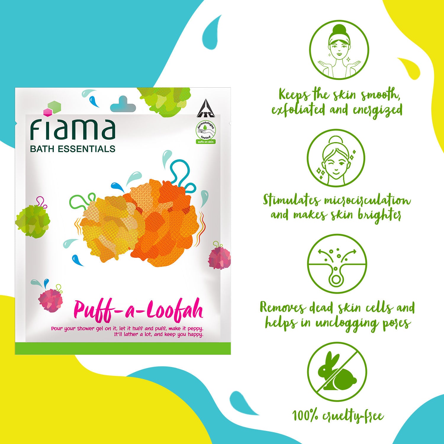 Bath Essentials Puff-a-Loofah(Color May Very)