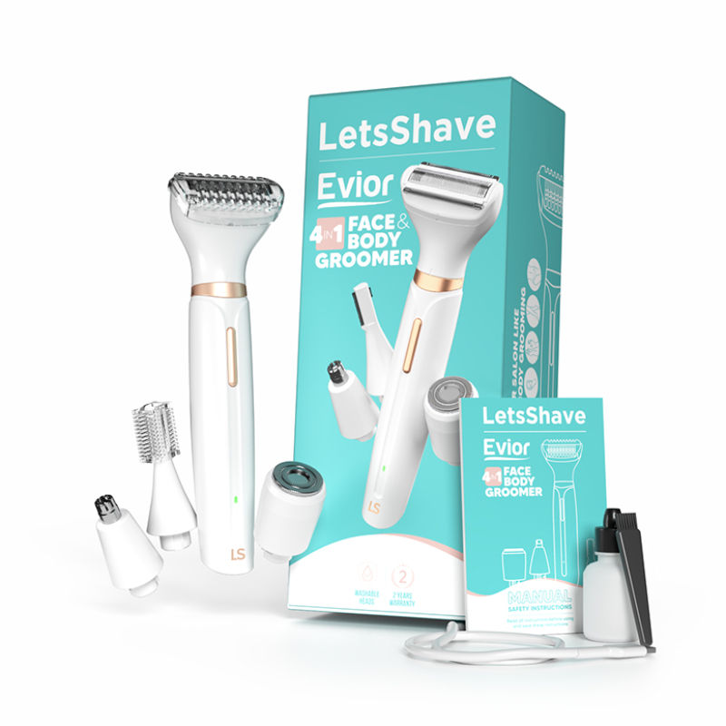 Evior 4-In-1 Face & Body Trimmer For Women, Facial Hair Remover, Eyebrow & Body Groomer