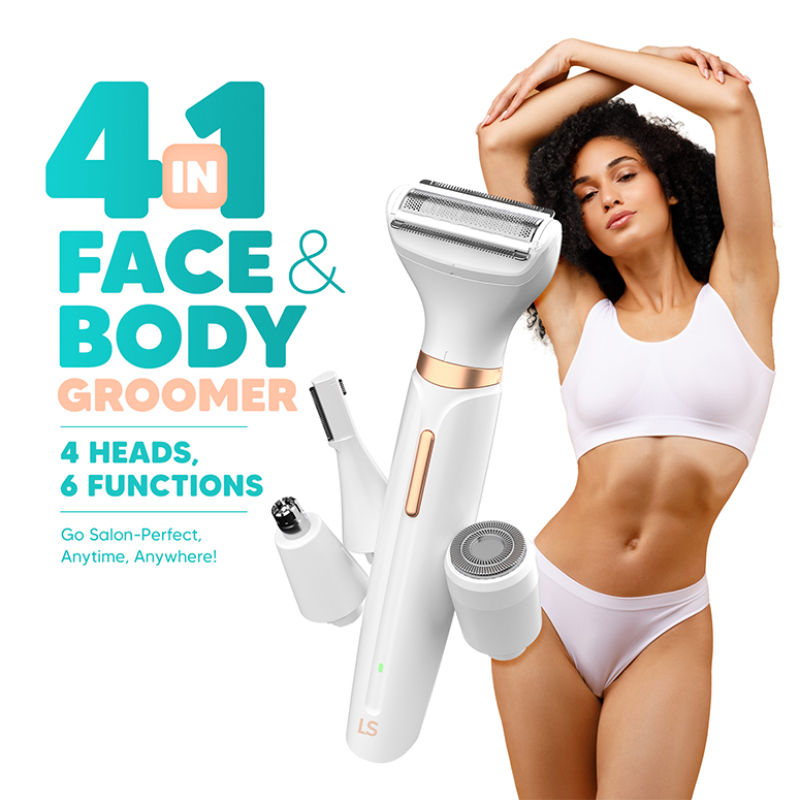Evior 4-In-1 Face & Body Trimmer For Women, Facial Hair Remover, Eyebrow & Body Groomer