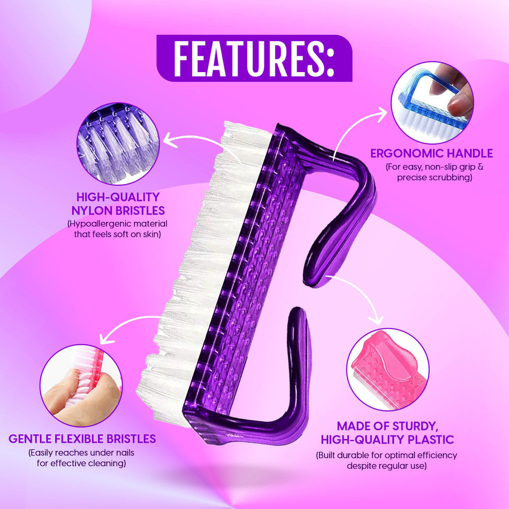 Professional Nail Brush Cleaning Tool Manicure Pedicure Scrubber Foot Cleaner Brush