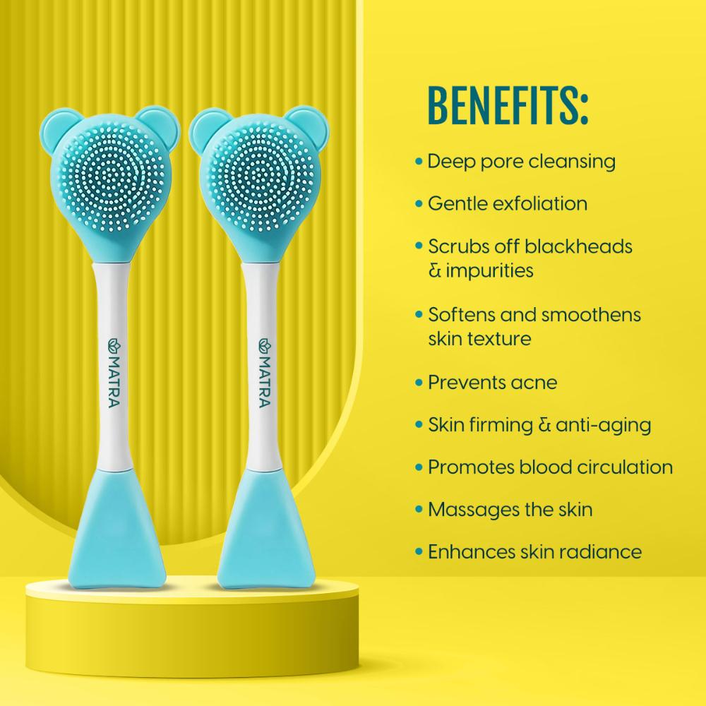Silicone Face Scrubber Dual Side Manual Face Cleansing Brush And Face Mask Applicator