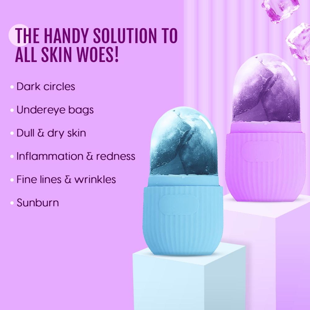Face Ice Roller For Face Silicone Facial Massager Mold For Depuffing, Glow, Under Eyes & Neck