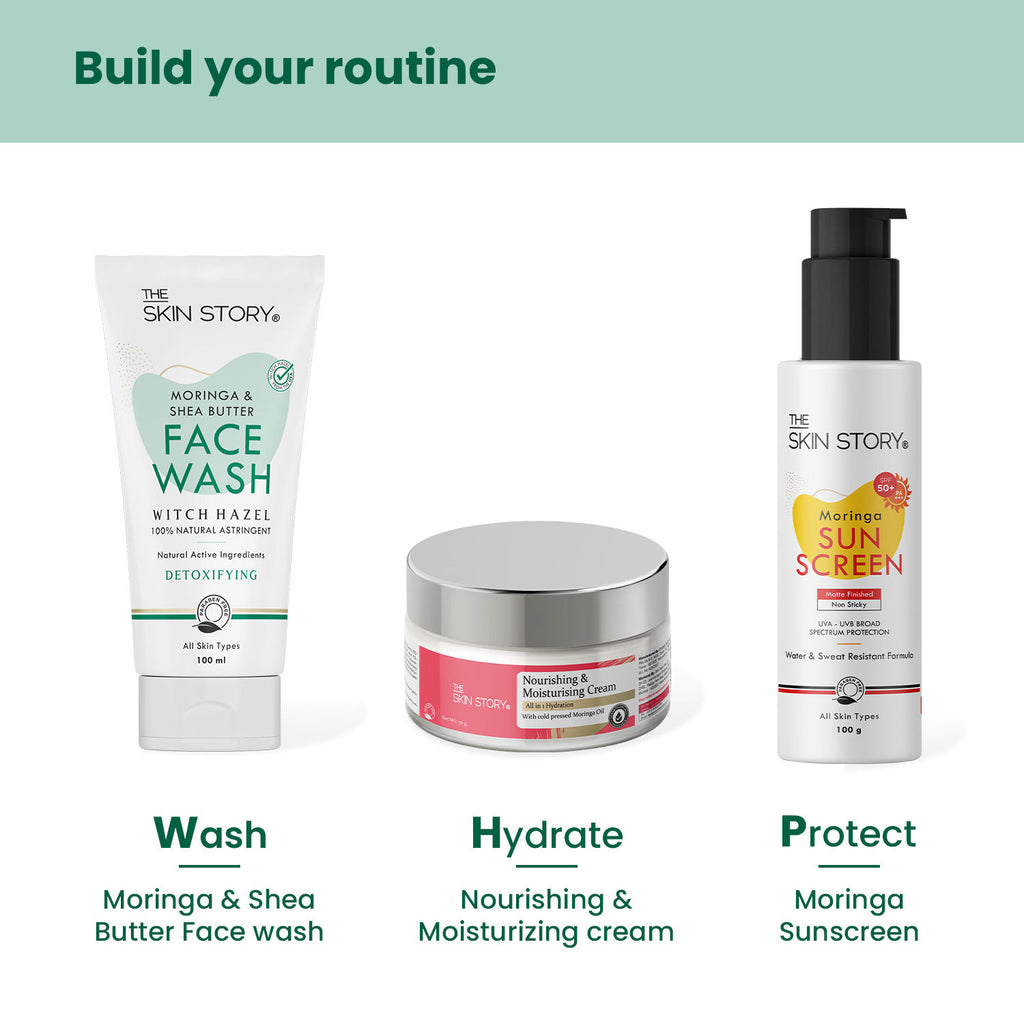 Moringa Shea Butter Face Wash - Reduces Acne Breakouts, Minimizes Pores, Oil Control