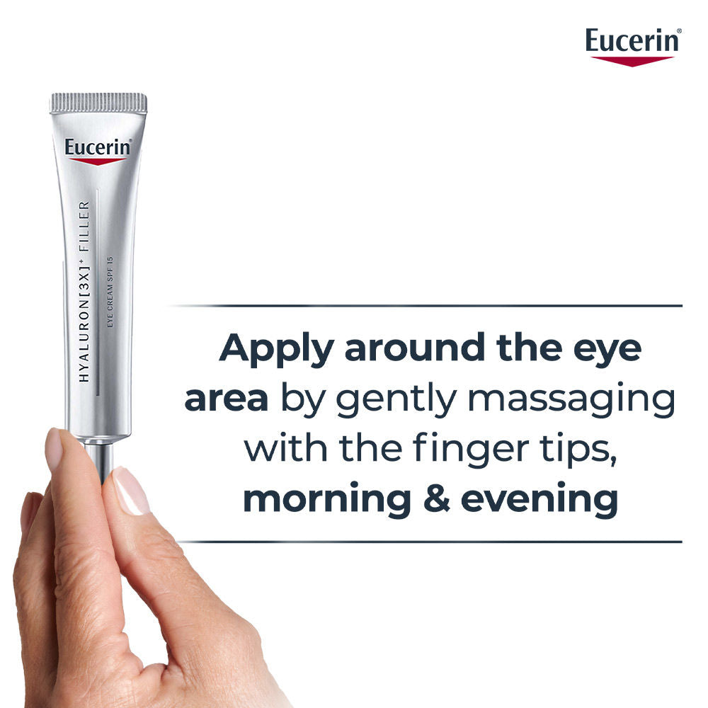 Hyaluron-Filler Eye Cream SPF 15 with Hyaluronic Acid & Glycerin, 3X Effect – Reduces Fine Lines & Puffiness