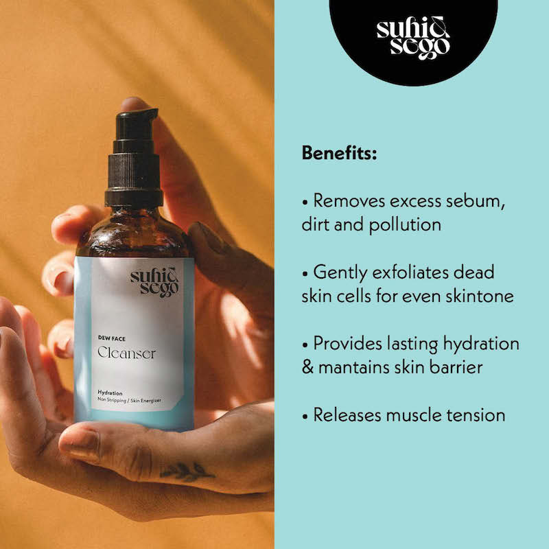 Dew Face Gel Cleanser With Ginseng, Non-Stripping, Hydrating, Removes Dirt & Sebum