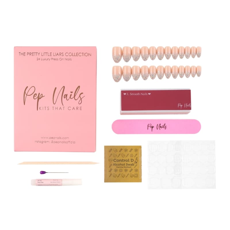 Ballerina Super Natural Smooth Glitter Press On Nails