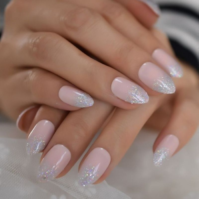 Ballerina Super Natural Smooth Glitter Press On Nails