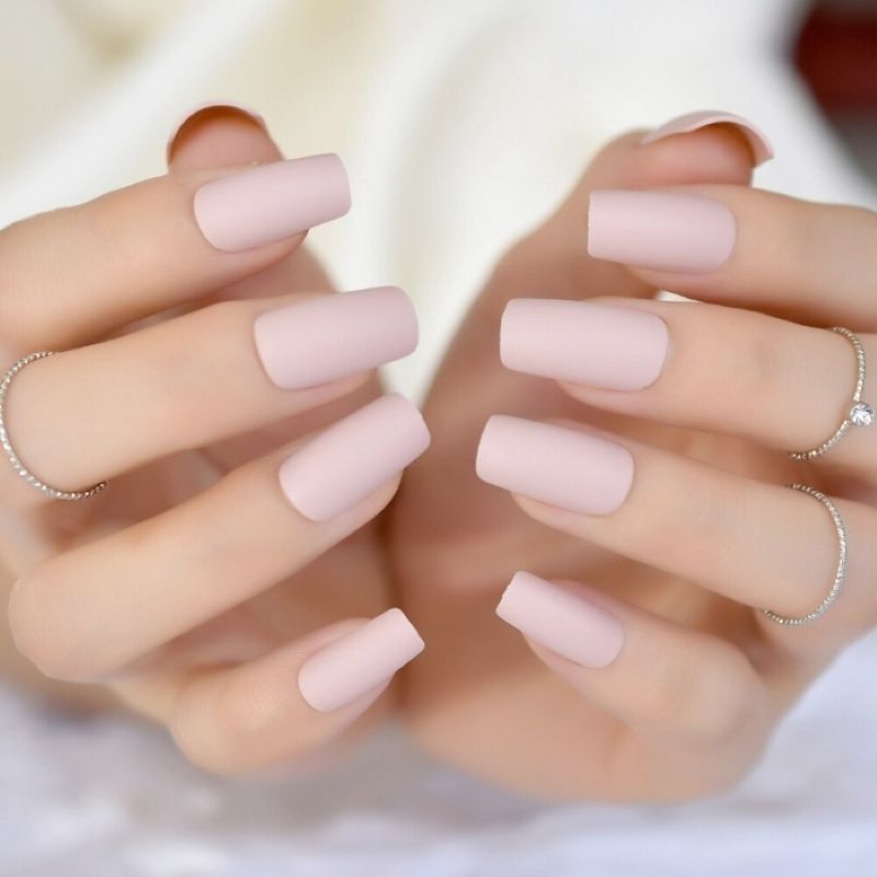 Rose Super Natural Matte Nude Press On Nails