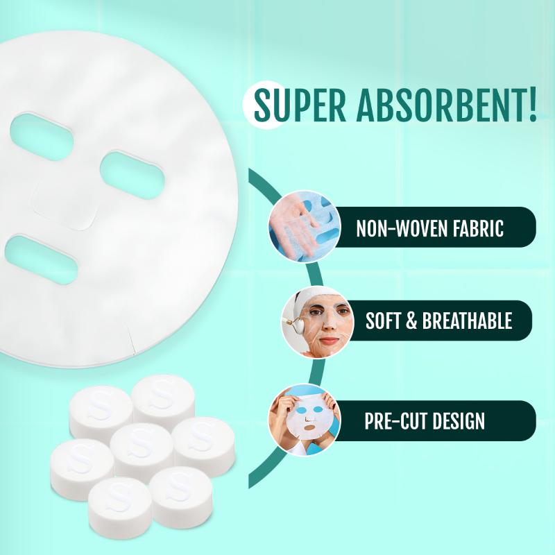 Compressed Sheet Mask Facial Tablets Disposable Travel Face Masks For Spa & Home