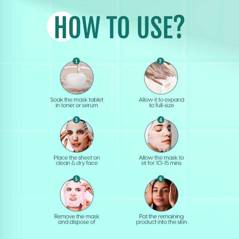 Compressed Sheet Mask Facial Tablets Disposable Travel Face Masks For Spa & Home