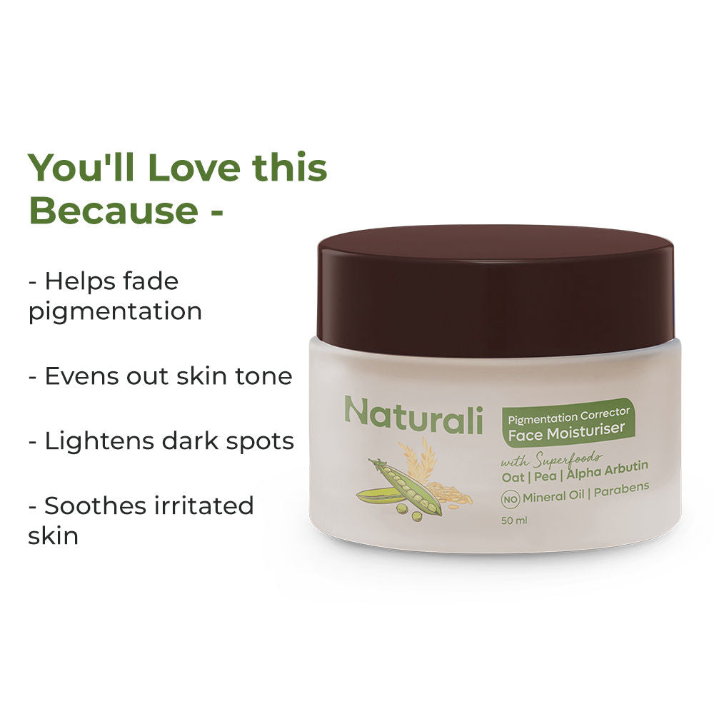 Pigmentation Corrector Moisturiser with Superfoods Oat, Pea & Alpha Arbutin