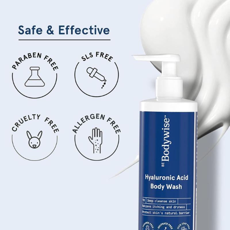 Hyaluronic Acid Body Wash For Dry Skin - With 3 Essential Ceramides & Aloe Vera Extract