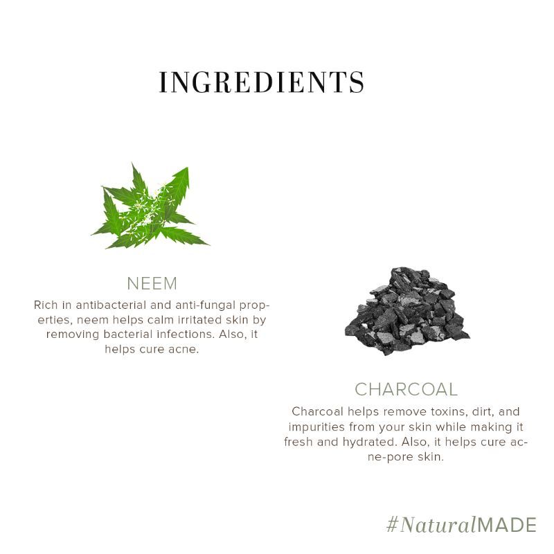 Neem Charcoal Soap Reduces Acne & Blackheads