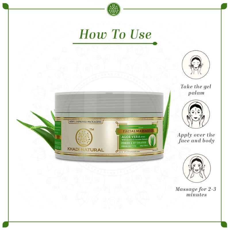 Green Aloe Vera Facial Massage Gel Reduce Tan & Stress marks
