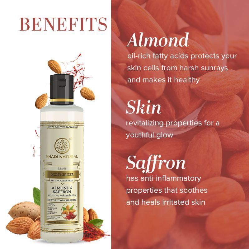 Almond and Saffron Moisturizers SLS & Paraben Free