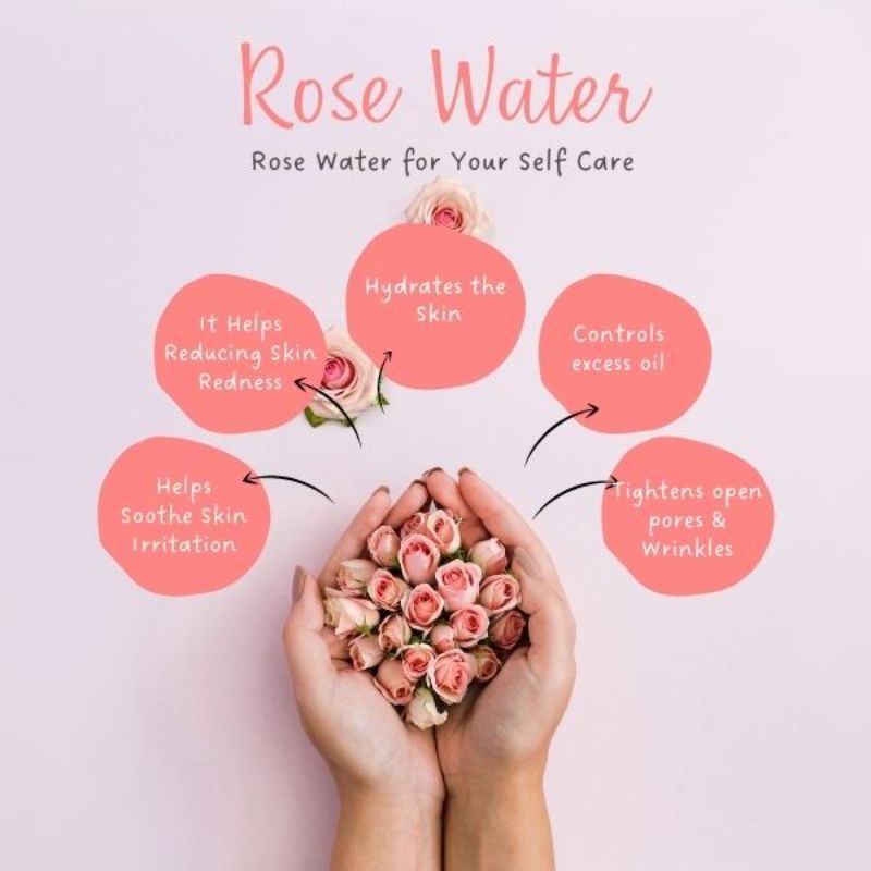 100% Natural Steam Distilled Rose Water