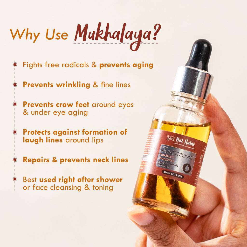 Patchouli Manjistha Face Oil For Anti-Aging, Wrinkle Protect & Bakuchiol For Skin Glowing