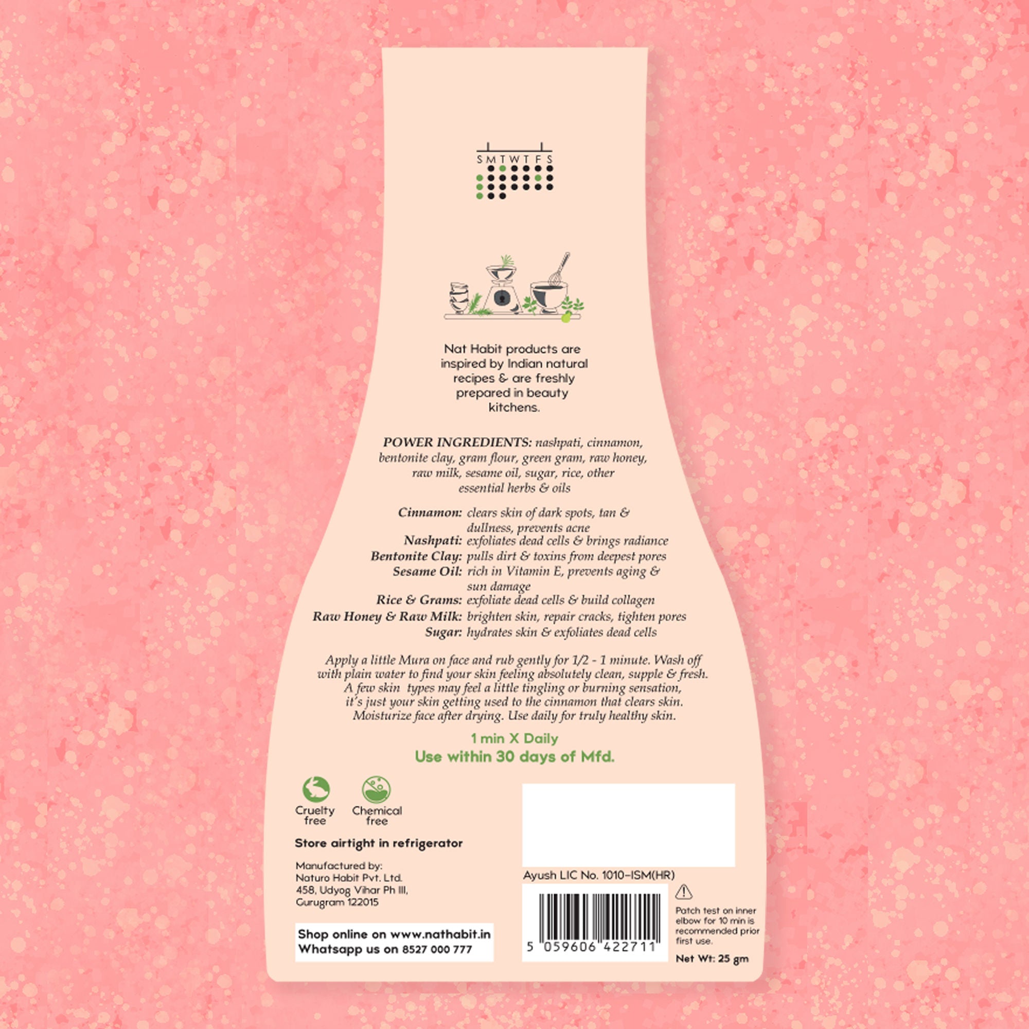 Cinnamon Nashpati Radiance Exfoliating Face Mura, Face Scrub for Tan, Pigmentation,Blemish