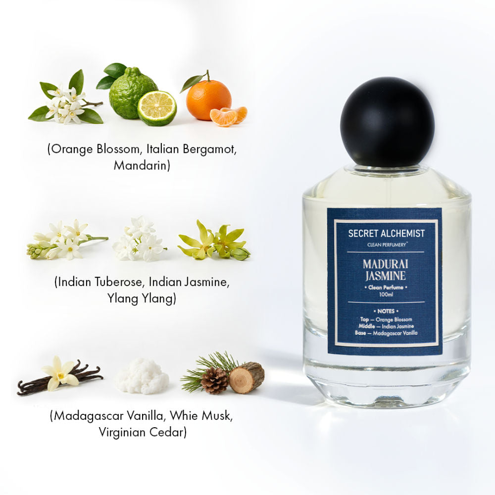 Madurai Jasmine EDP, Floral Orange Vanilla Long Lasting Perfume for Women