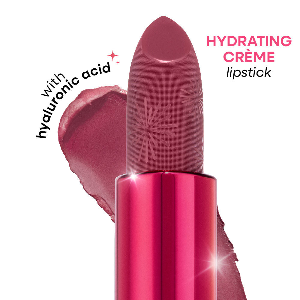 Nykaa Ultra Silk Hydrating Satin Serum Creme Glitter Lipstick with Hyaluronic Acid - Glowin