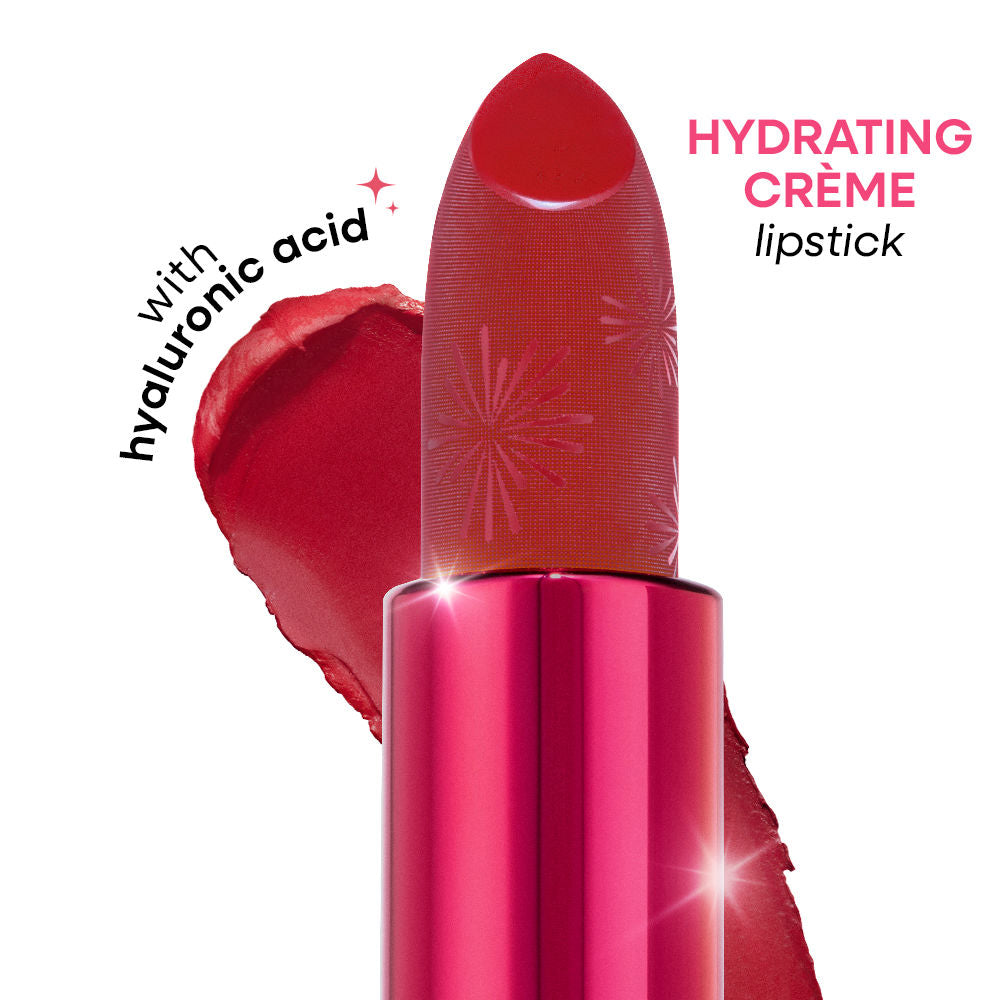 Nykaa Ultra Silk Hydrating Satin Serum Creme Glitter Lipstick with Hyaluronic Acid - Winnin