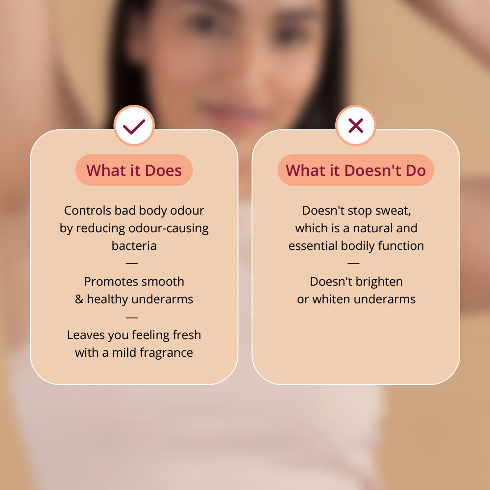 Natural Underarms Roll On Deodorant For Women - Fresh Blossom, No Alcohol Or Aluminium