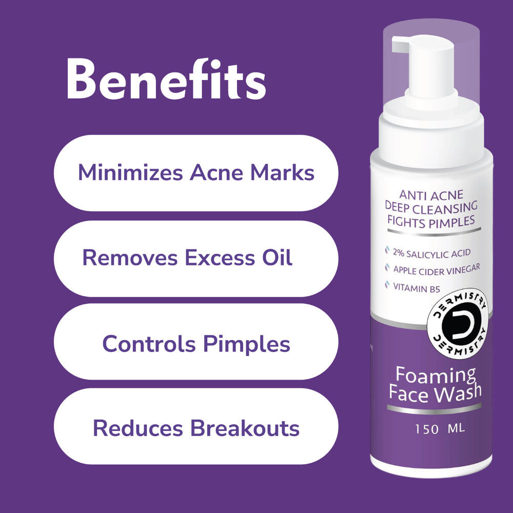 2% Salicylic Acid Niacinamide Foaming Face Wash for Oily Acne Prone Skin Open Pore Pimples