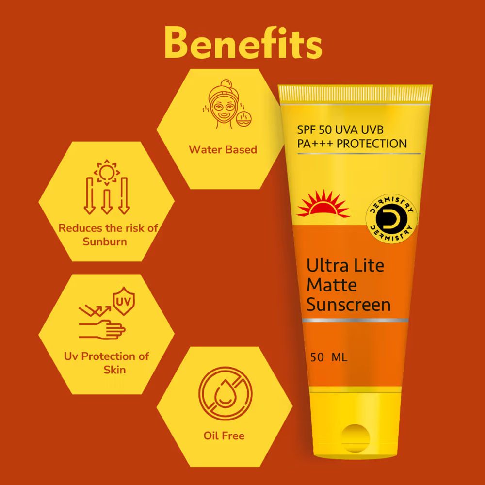 SPF 50 UV Sunscreen Oil Free Water Based Sun Care for Oily Acne Prone & Sensitive Skin
