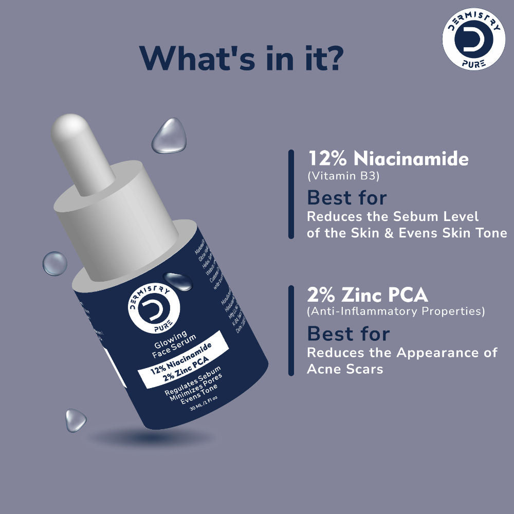 12% Niacinamide Zinc Oil Control Face Serum for Minimizing Pores Acne Scar Spot Corrector