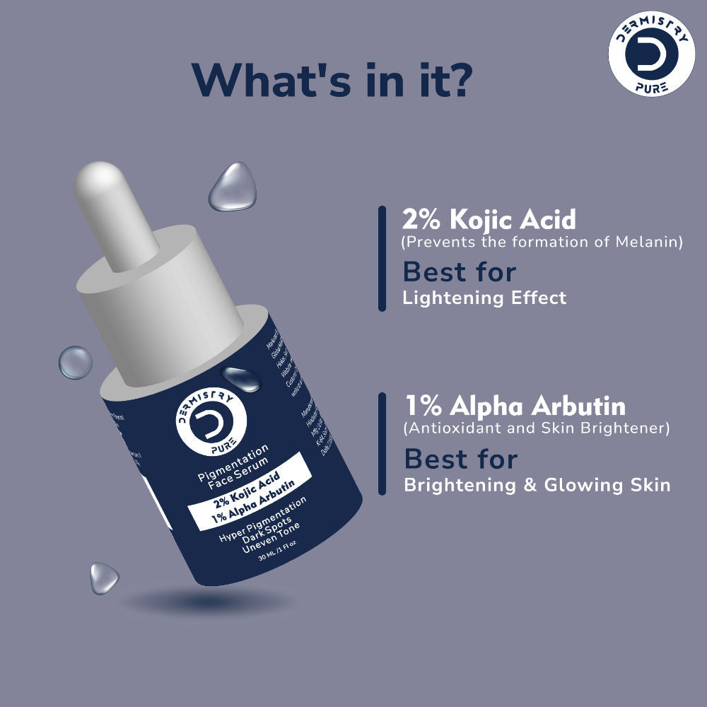 2% Kojic Acid Alpha Arbutin Face Serum Pigmentation Removal Lightening Whitening Fairness