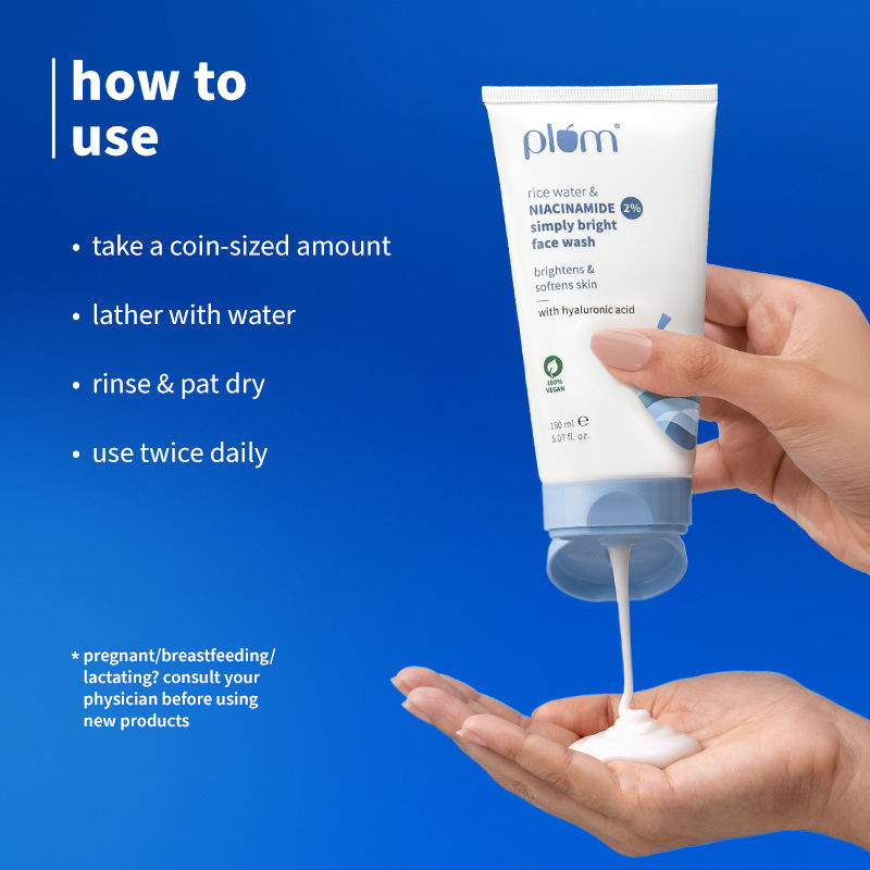 2% Niacinamide Face Wash With Rice Water For Oily Skin, Brightens & Hydrates