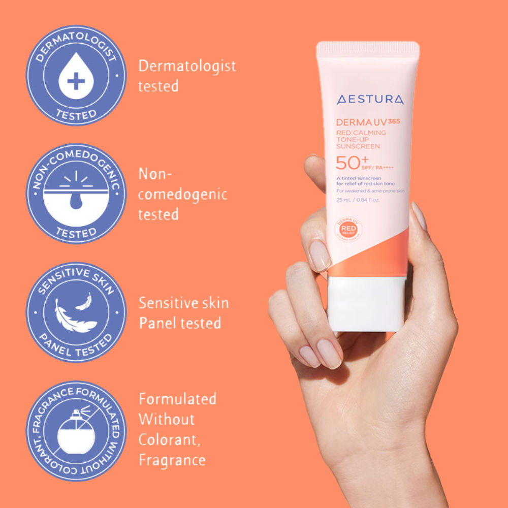 Derma UV365 Red Calming Tone - Up Sunscreen 50+ SPF/PA++++